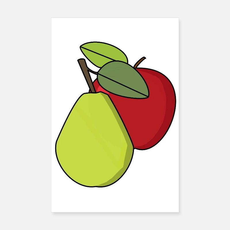 Obst Früchte Apfel Birne Poster 20x30 cm