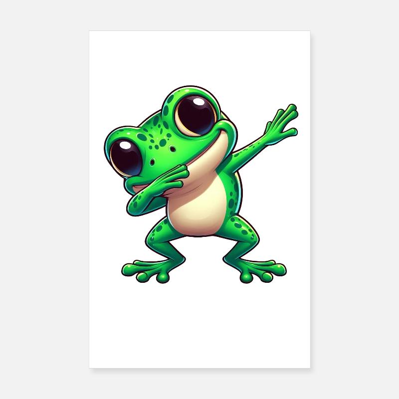 Cool Frog Dabbing Crapaud Tendance Poster 20 x 30 cm