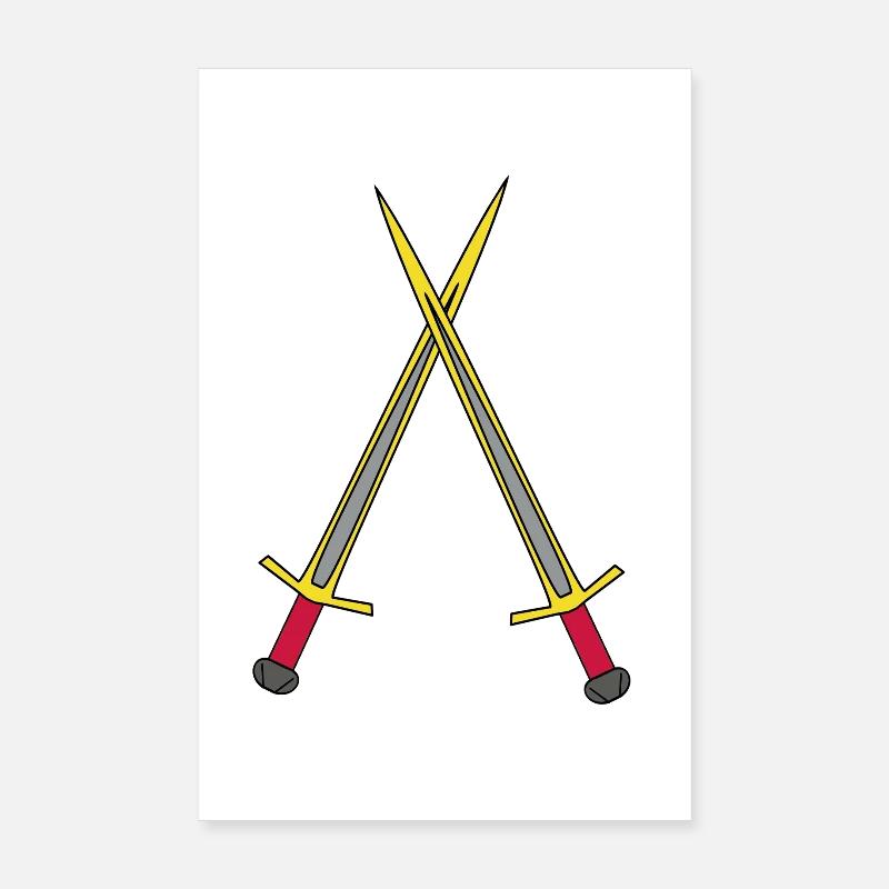 Schwert Ritter Mittelalter Krieger Schwerter Poster 20x30 cm