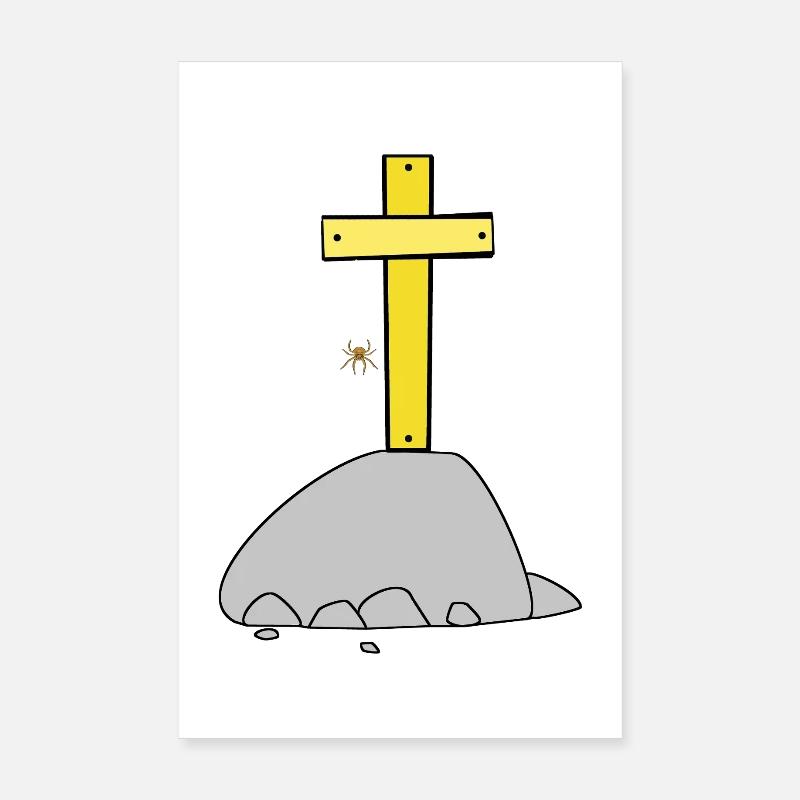 Halloween Croix Croix Araignée Poster 20 x 30 cm