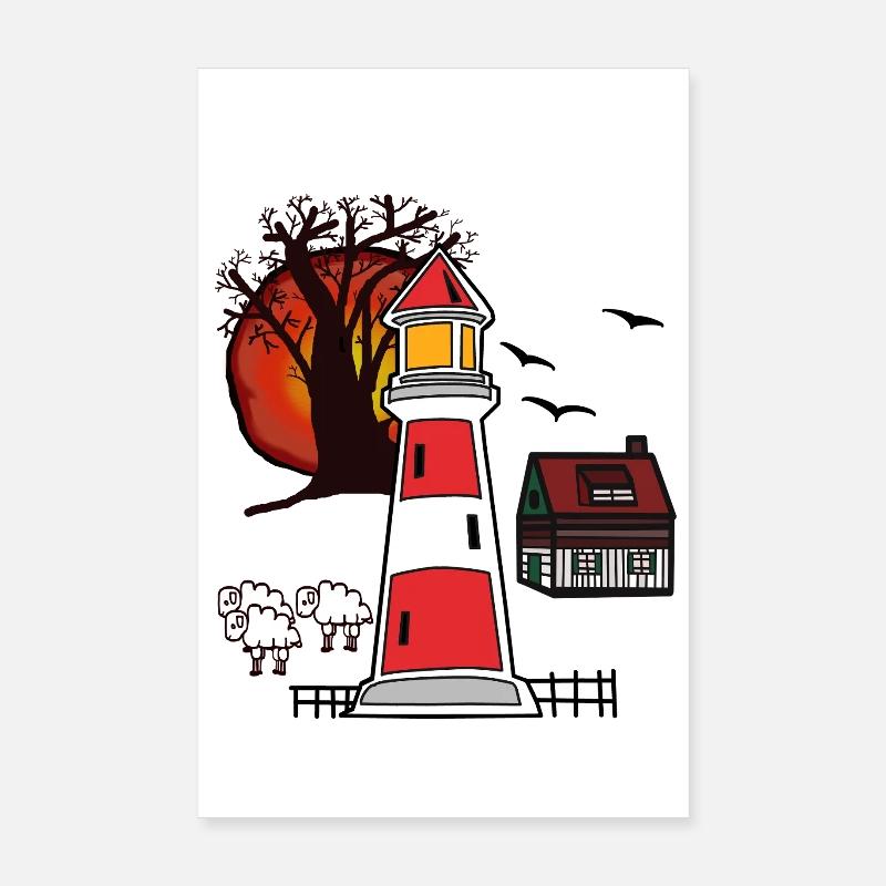 Leuchtturm Nordsee Ostsee Küste maritim Poster 20x30 cm