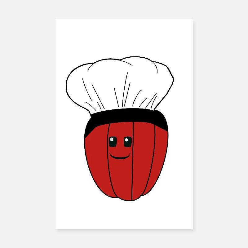Chef's Hat, Pepper, Pod, Vegetables Poster 8" x 12" (20x30 cm)