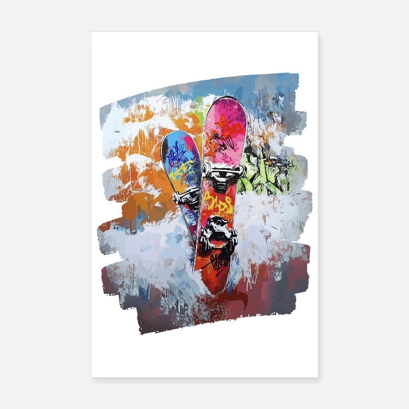 Snowboarder Pulverschnee Poster 20x30 cm