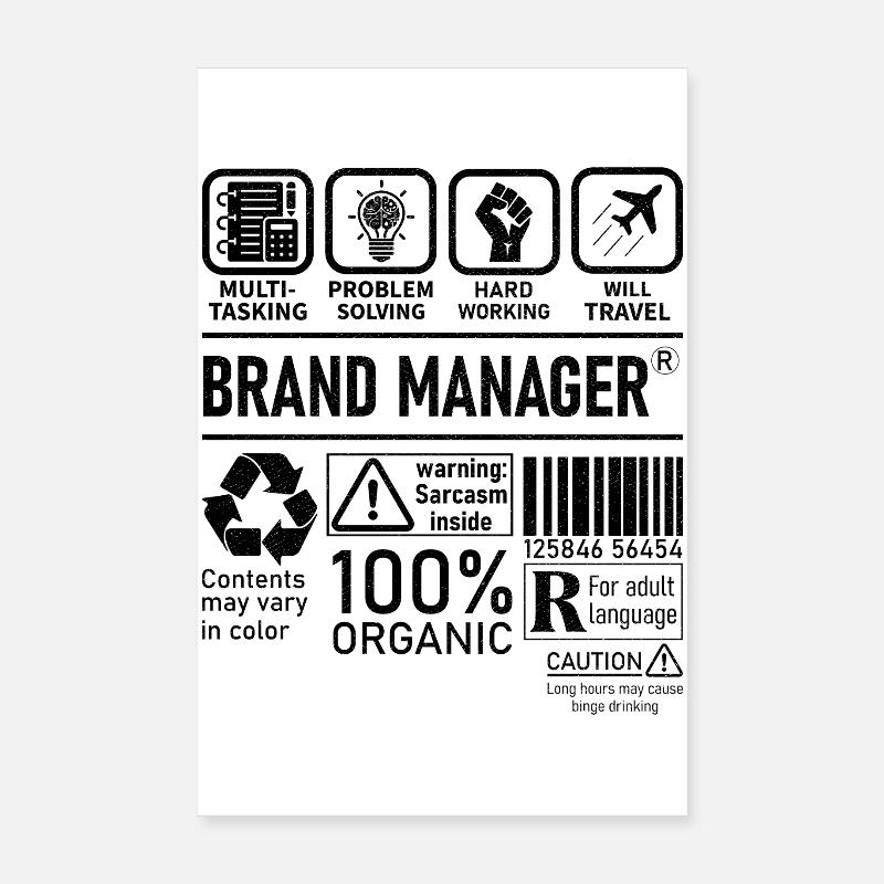 Brand Manager multi tasking problem solving Poster 20x30 cm