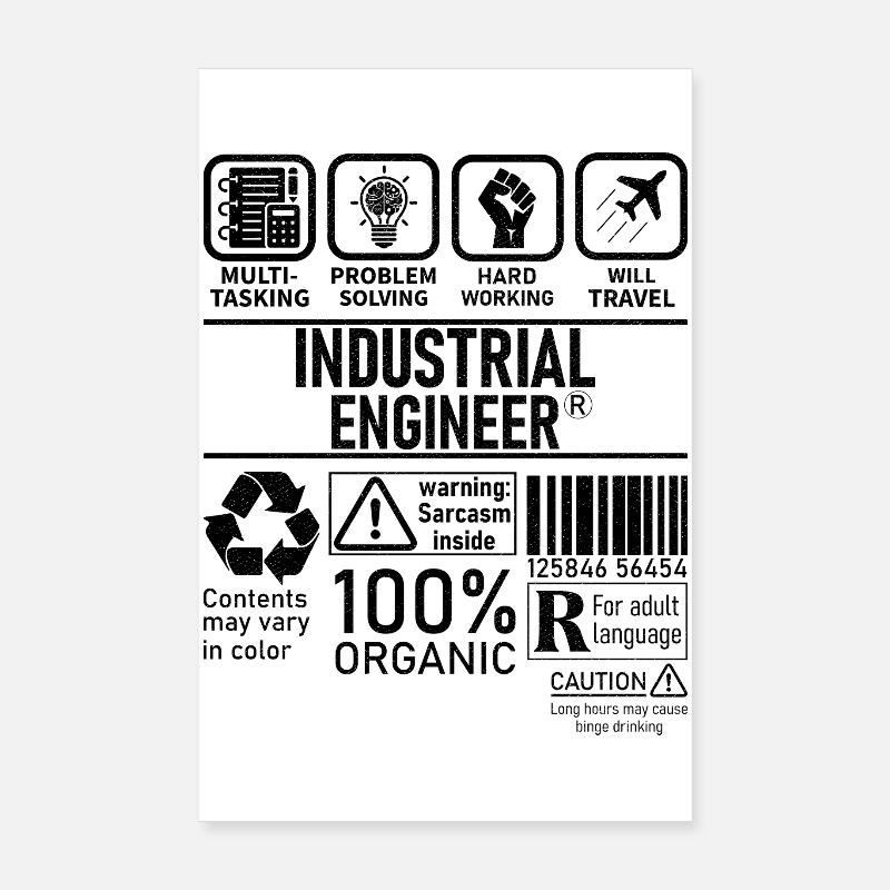 Industrial Engineer multi tasking problem solving Poster 8" x 12" (20x30 cm)