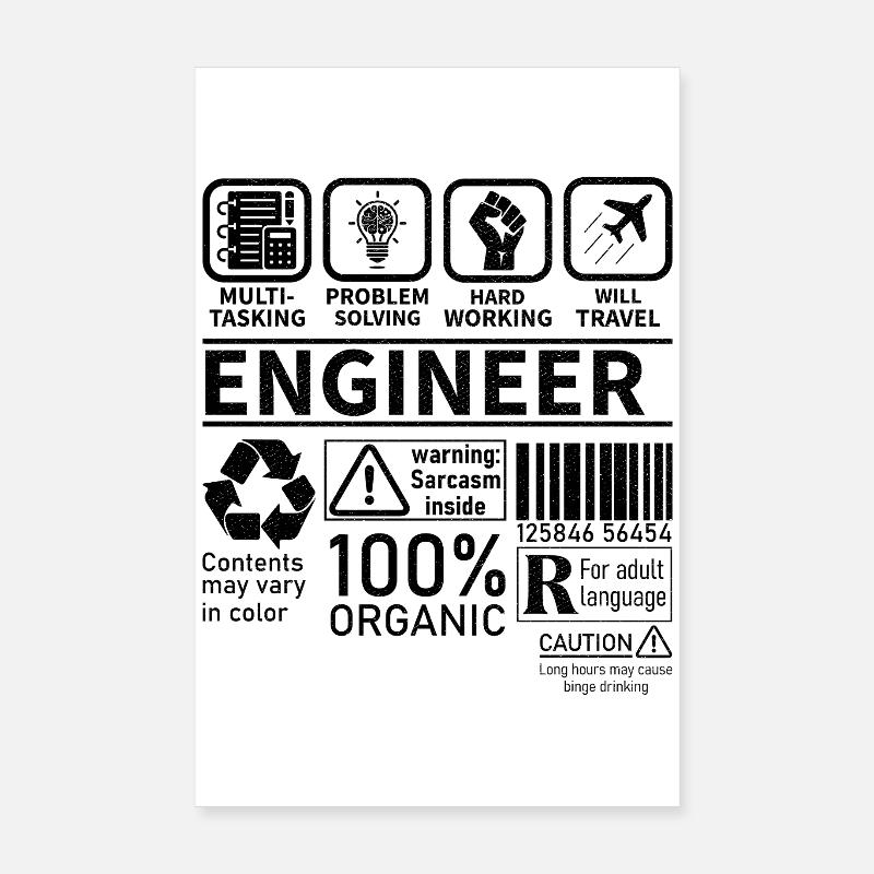 ingénieur multitâche résolution de problèmes travail Poster 20 x 30 cm