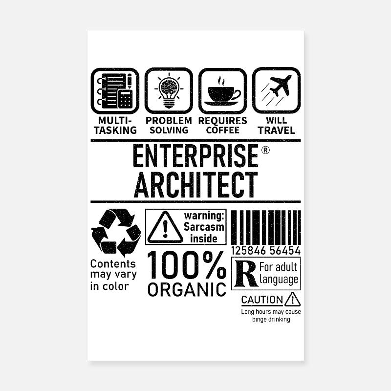 Enterprise Architect multi tasking problem solving Poster 20x30 cm