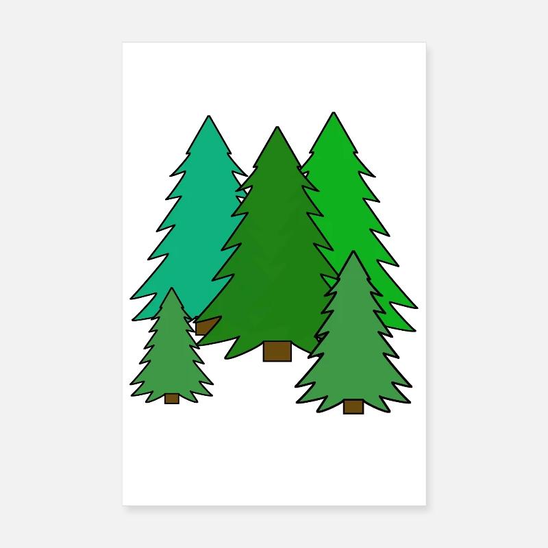 Tree Fir Nature Forest Coniferous Forest Fir Trees Co2 Poster 8" x 12" (20x30 cm)