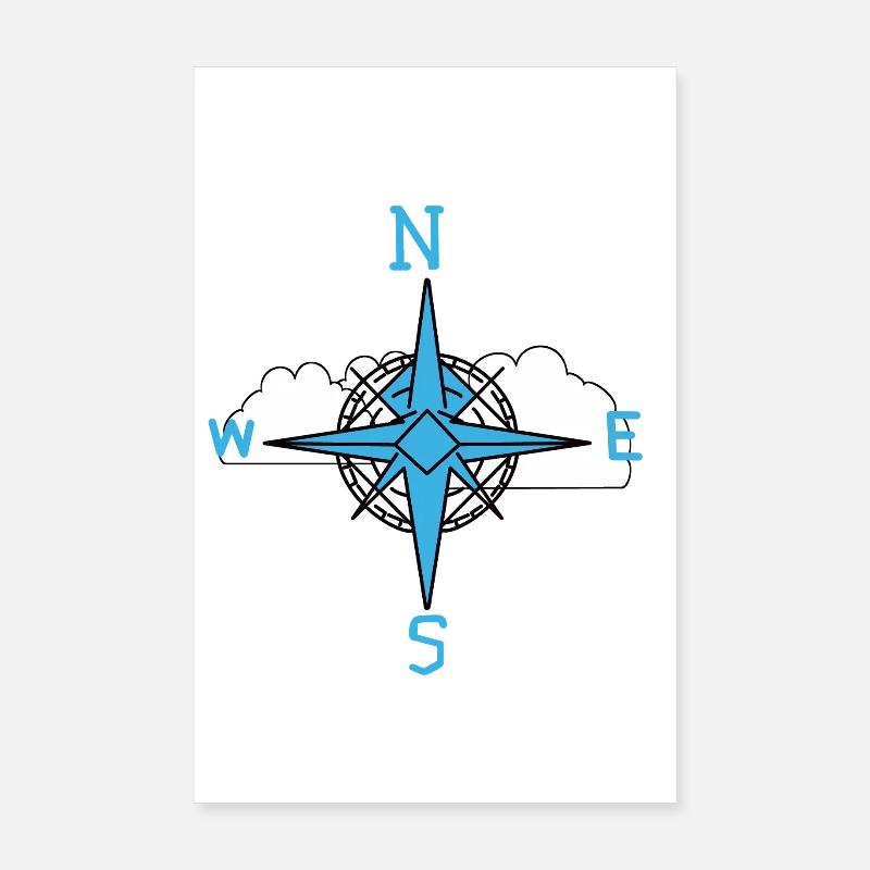 Clouds Sky Compass Direction Poster 8" x 12" (20x30 cm)