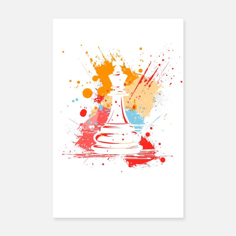 Pièces d’échecs Graffiti Poster 20 x 30 cm
