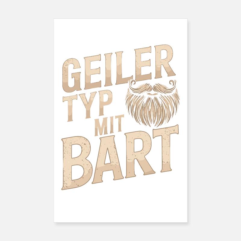 gars avec barbe barbe barbier barbe complète Poster 20 x 30 cm