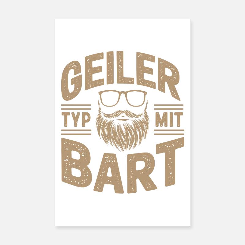 gars avec barbe barbe barbier barbe complète Poster 20 x 30 cm