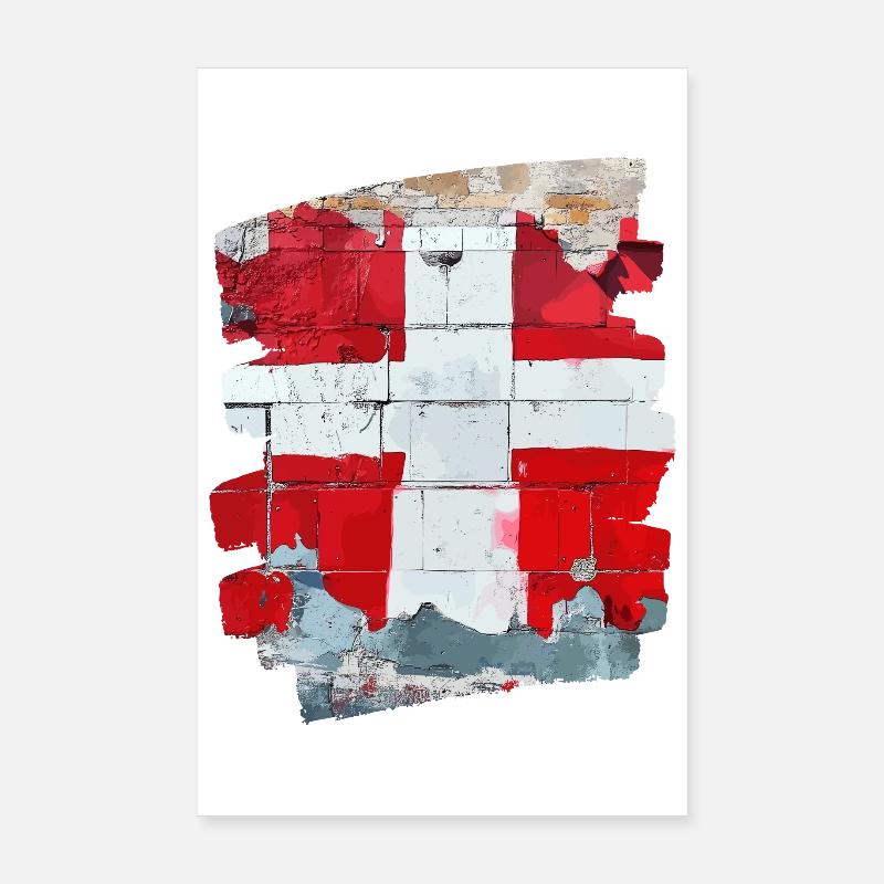 Drapeau du Danemark Dannebrog Poster 20 x 30 cm