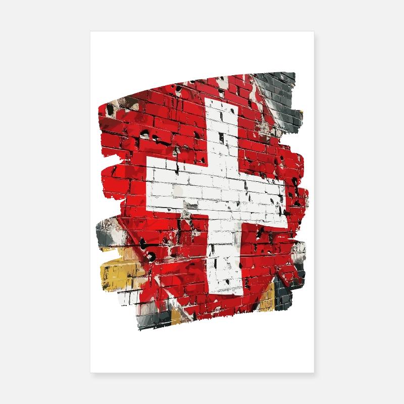 Schweizer Flagge Schweiz Poster 20x30 cm