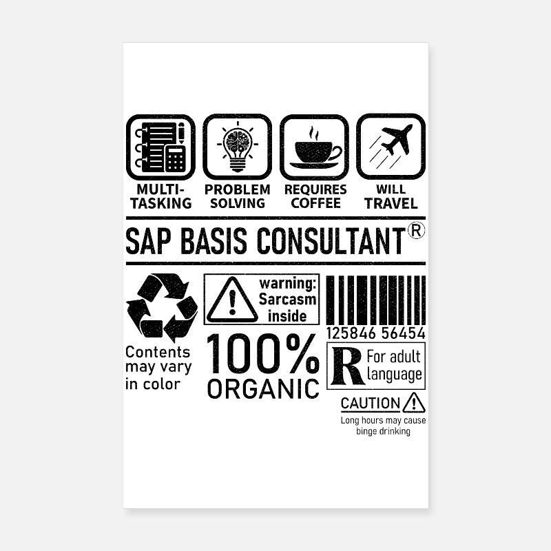 Consultant SAP Basis Consultant : résolution de problèmes multitâches Poster 20 x 30 cm
