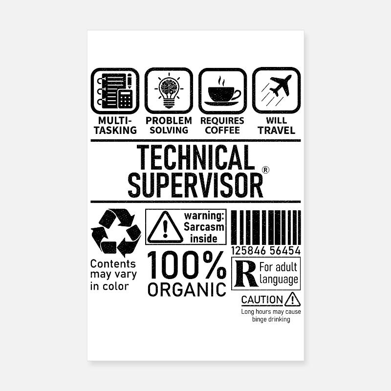 Technical Supervisor multi tasking problem solving Poster 20x30 cm