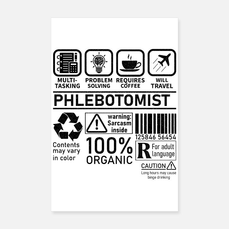 Phlébotomiste multitâche résolution de problèmes Poster 20 x 30 cm