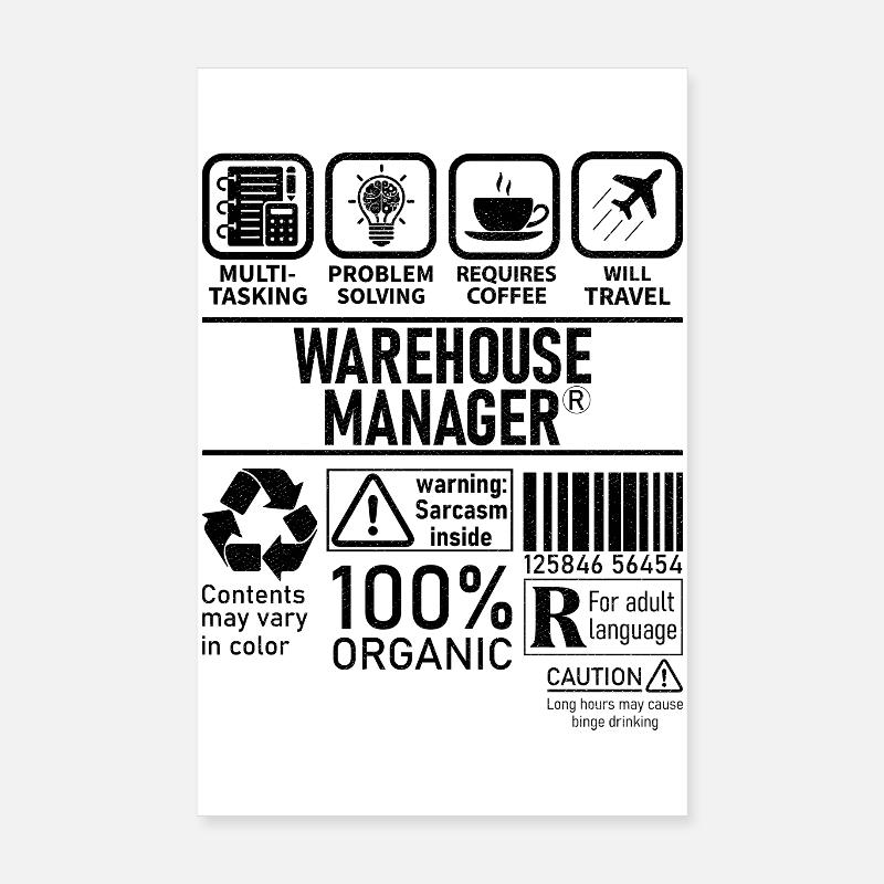 Warehouse Manager multi tasking problem solving Poster 8" x 12" (20x30 cm)
