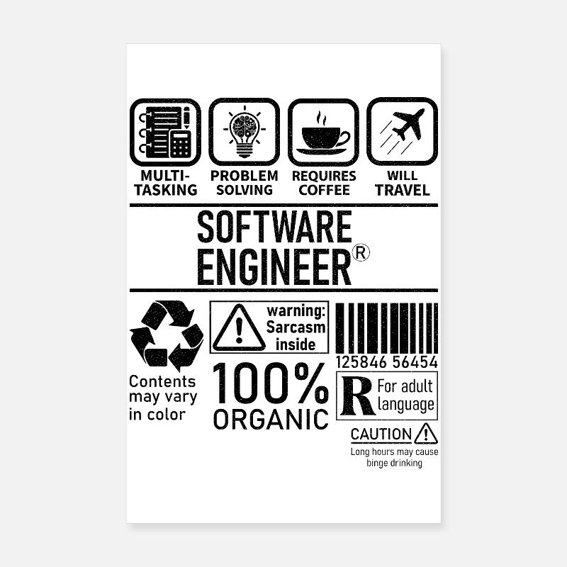 Ingénieur logiciel multitâche résolution de problèmes Poster 20 x 30 cm