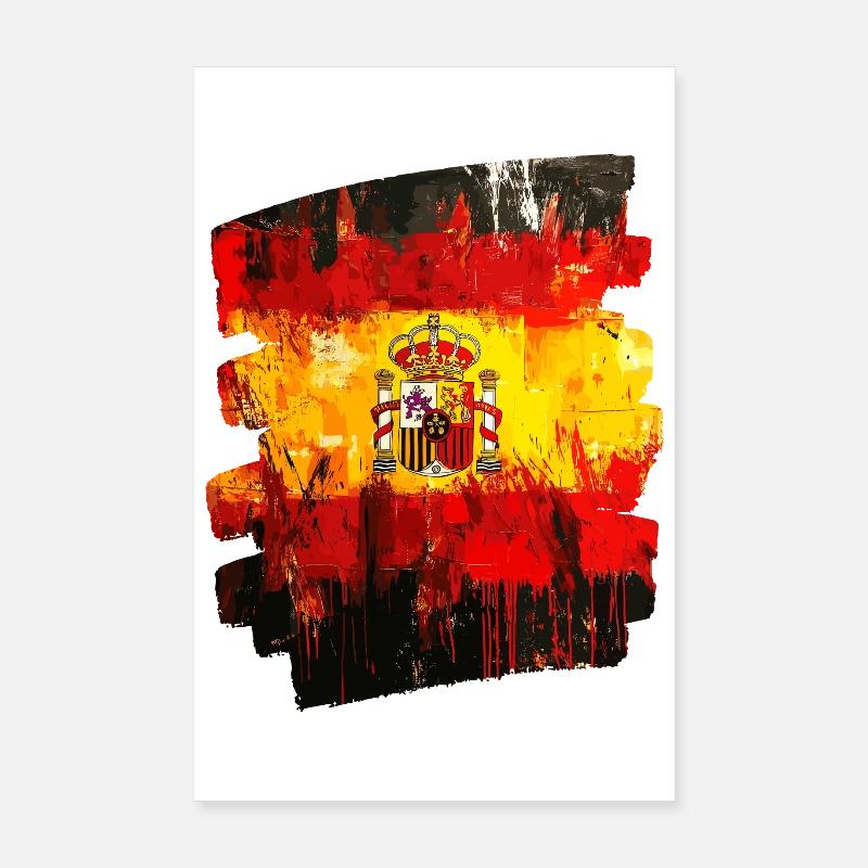 Spanische Flagge Spanien Poster 20x30 cm