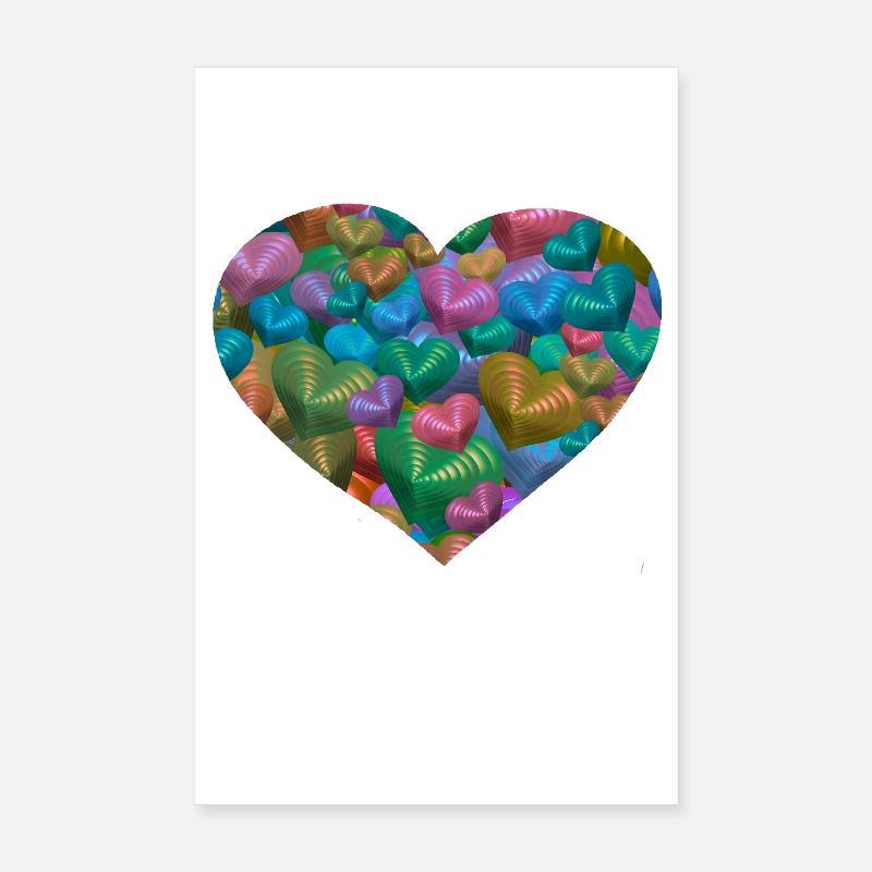 Coeurs Coeurs Saint-Valentin Poster 20 x 30 cm