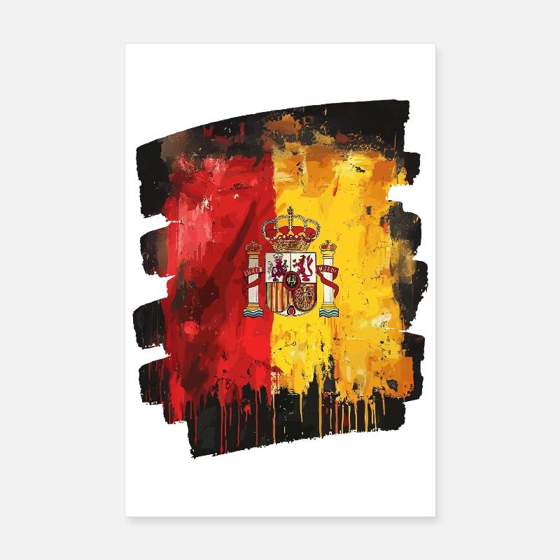 Spanische Flagge Spanien Poster 20x30 cm