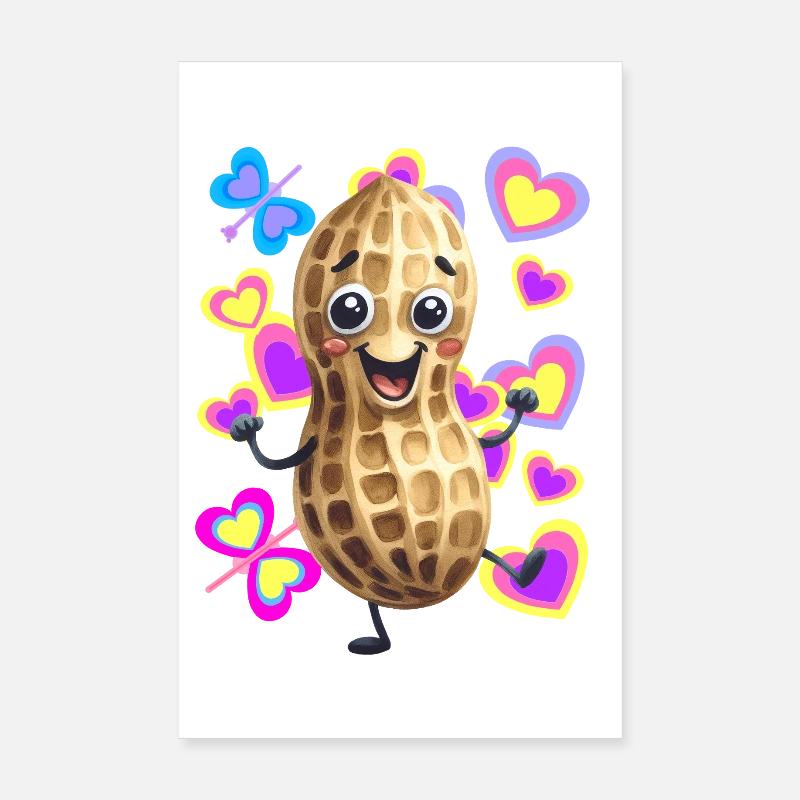 Peanut Peanuts Retro 80s 90s Vintage Heart Poster 8" x 12" (20x30 cm)