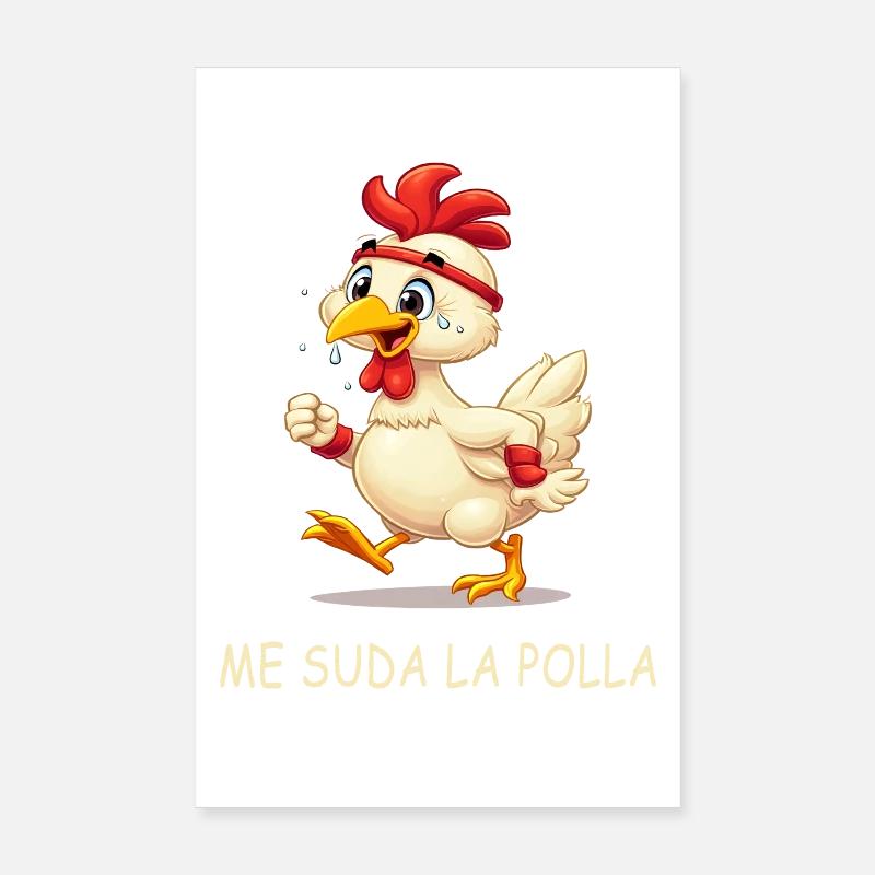 Animiertes schwitziges Huhn Poster 20x30 cm