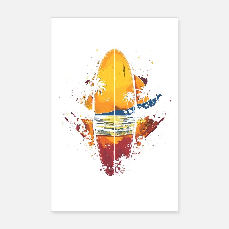 Surfboard Poster 8" x 12" (20x30 cm)