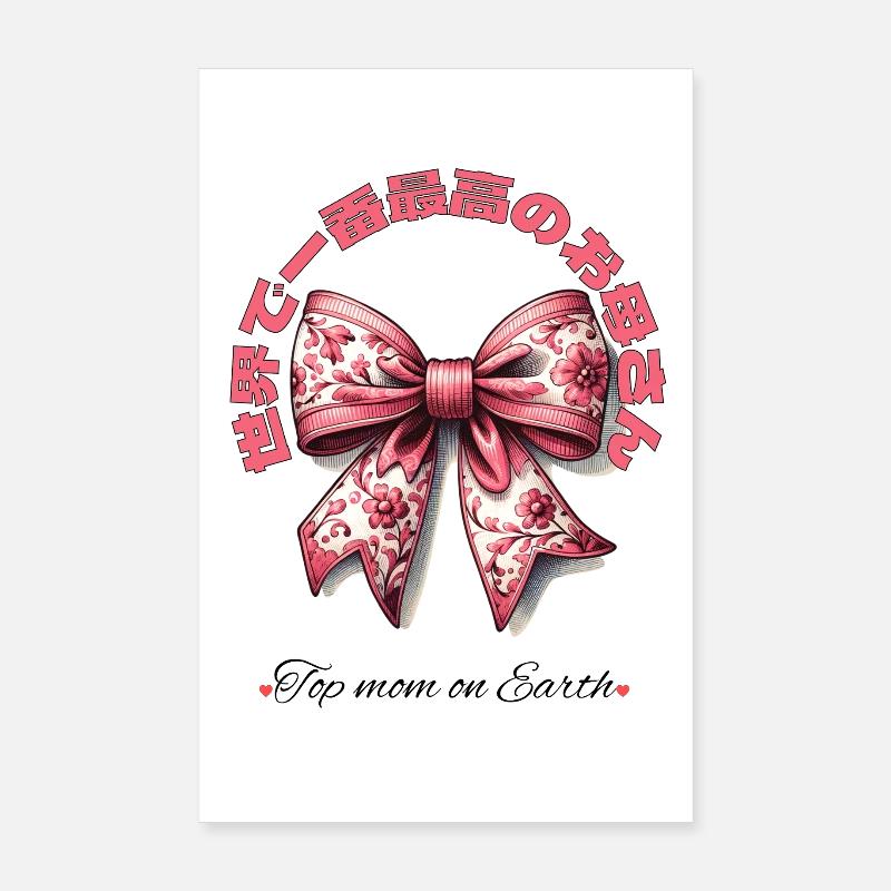 Die beste Mutter der Welt Japanische Sakura Muttertag - Poster 20x30 cm - Weiß