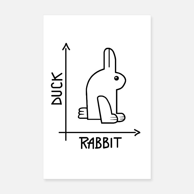 Ente oder Kaninchen Optische Täuschung Poster 20x30 cm