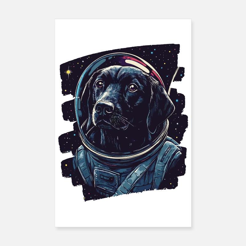 Labrador Astronaut Poster 8" x 12" (20x30 cm)