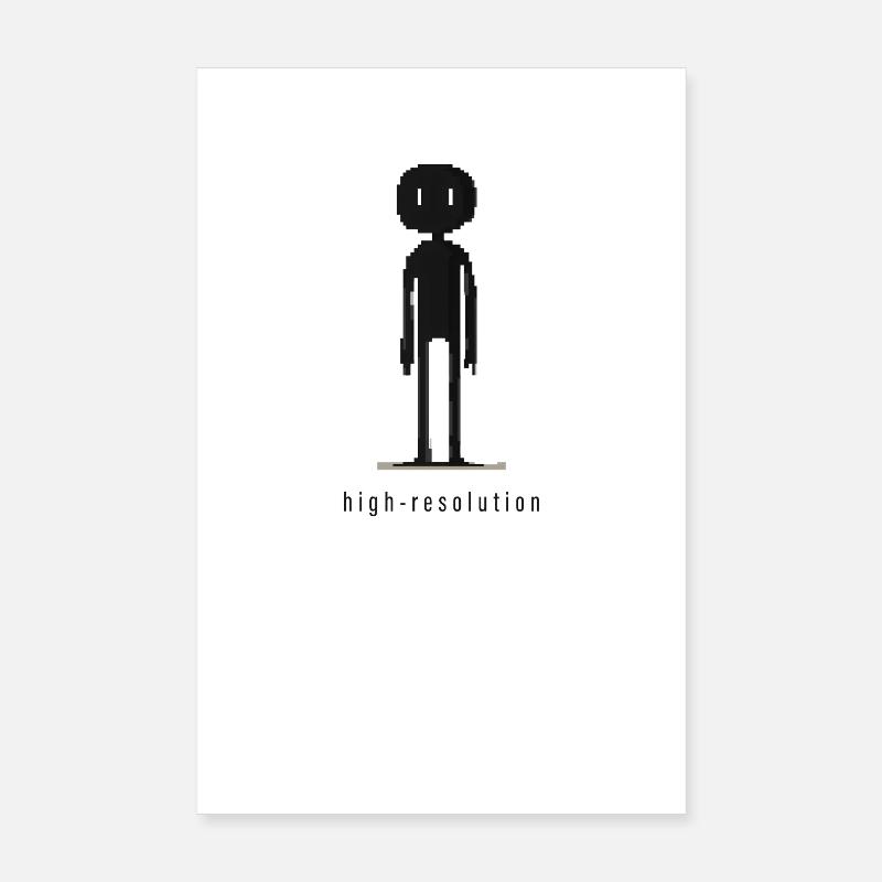 Pixel Art High Resolution Irony Funny Design Poster 8" x 12" (20x30 cm)