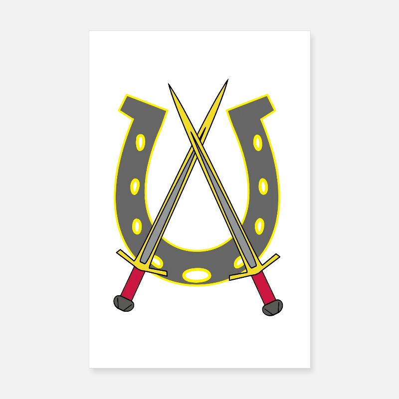 Medieval Knight Sword Swords Horseshoe Poster 8" x 12" (20x30 cm)