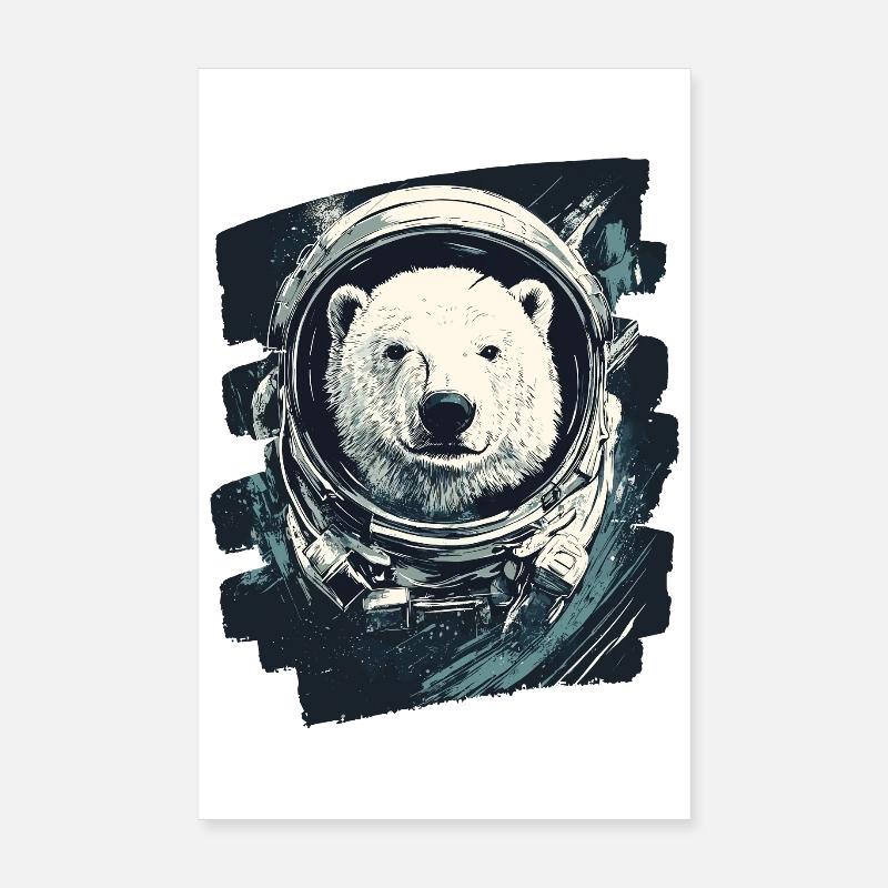 Eisbär Astronaut Poster 20x30 cm