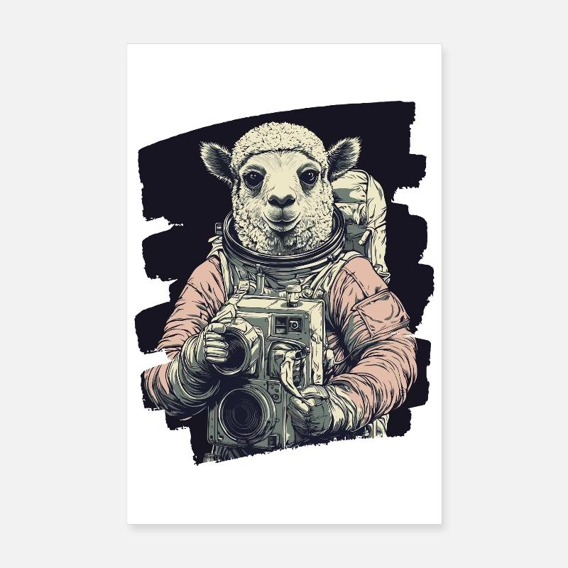Lama astronaute Poster 20 x 30 cm