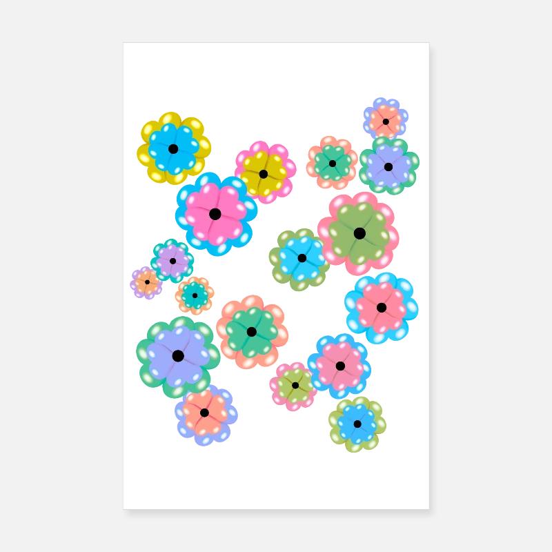 Mandala de printemps fleurs, fleurs, - Poster 20 x 30 cm - blanc