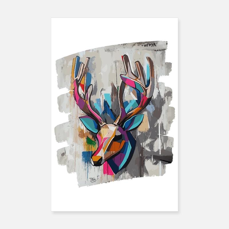 Hirsch mit Geweih Poster 20x30 cm
