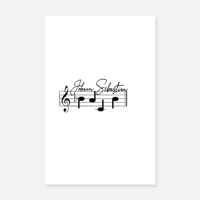 Johann Sebastian Bach Sheet Music Notation Poster 8" x 12" (20x30 cm)