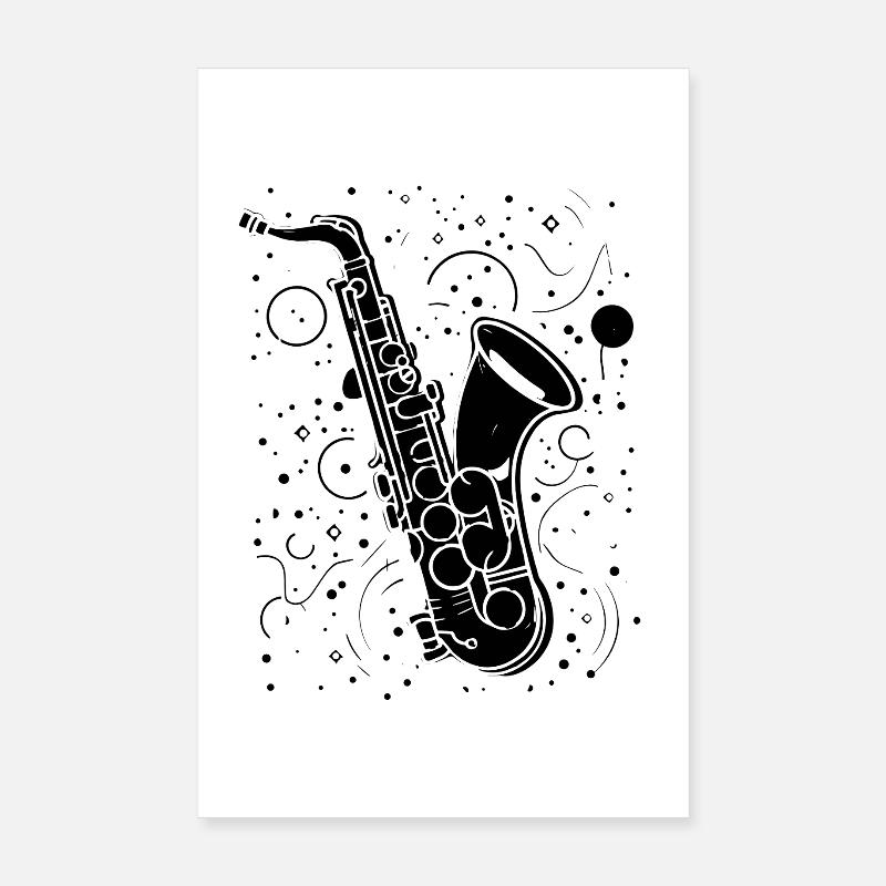 Saxophone Illustration Poster 8" x 12" (20x30 cm)