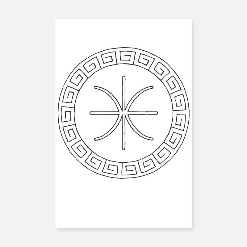 Delphic Epsilon Symbol | Ancient Greek Emblem Poster 8" x 12" (20x30 cm)