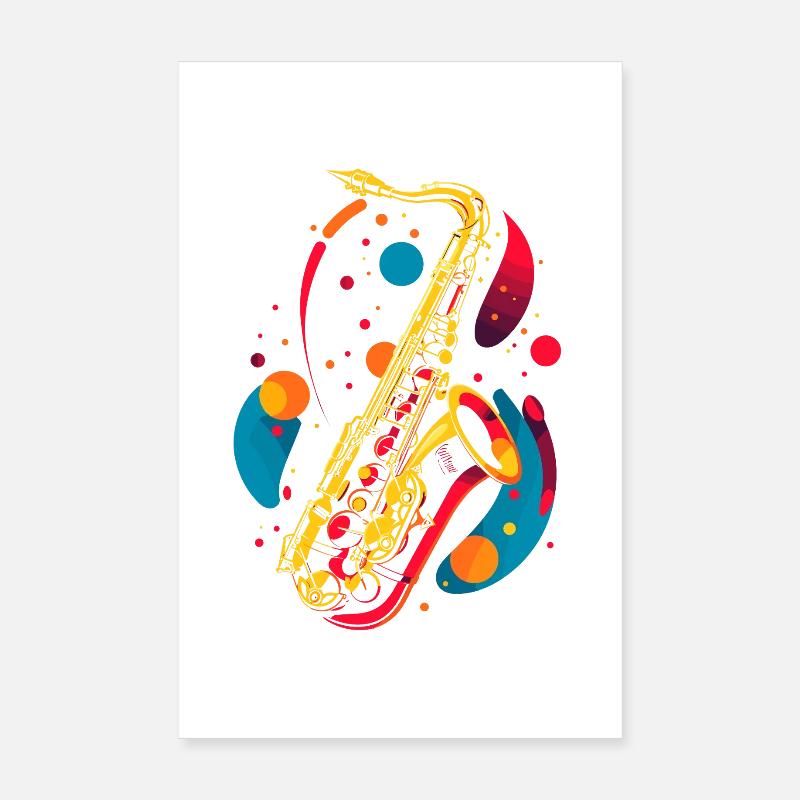 Saxophon Grafik Poster 20x30 cm