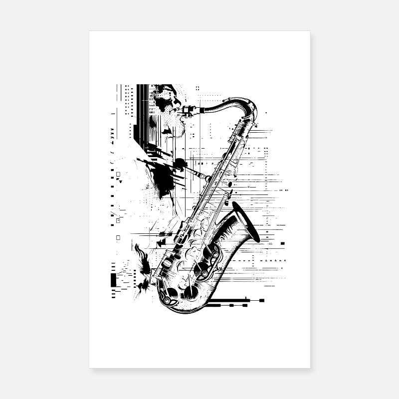 Saxophone Player Graphics Poster 8" x 12" (20x30 cm)
