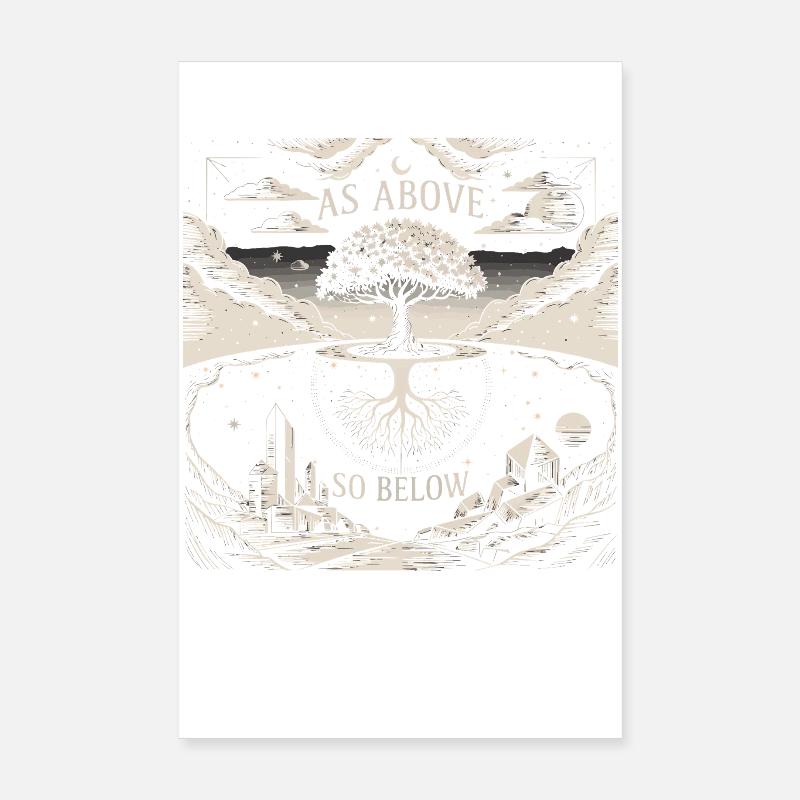 Comme en haut donc en dessous Arbre | Impression d’art hermétique Poster 20 x 30 cm