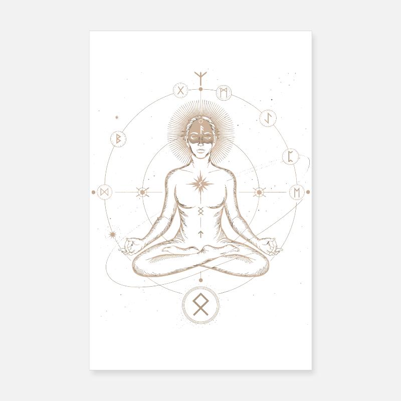 Alignement astral runique | Impression d’art méditative Poster 20 x 30 cm