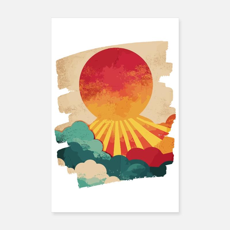 Summer Palm Tree Sunset Poster 8" x 12" (20x30 cm)
