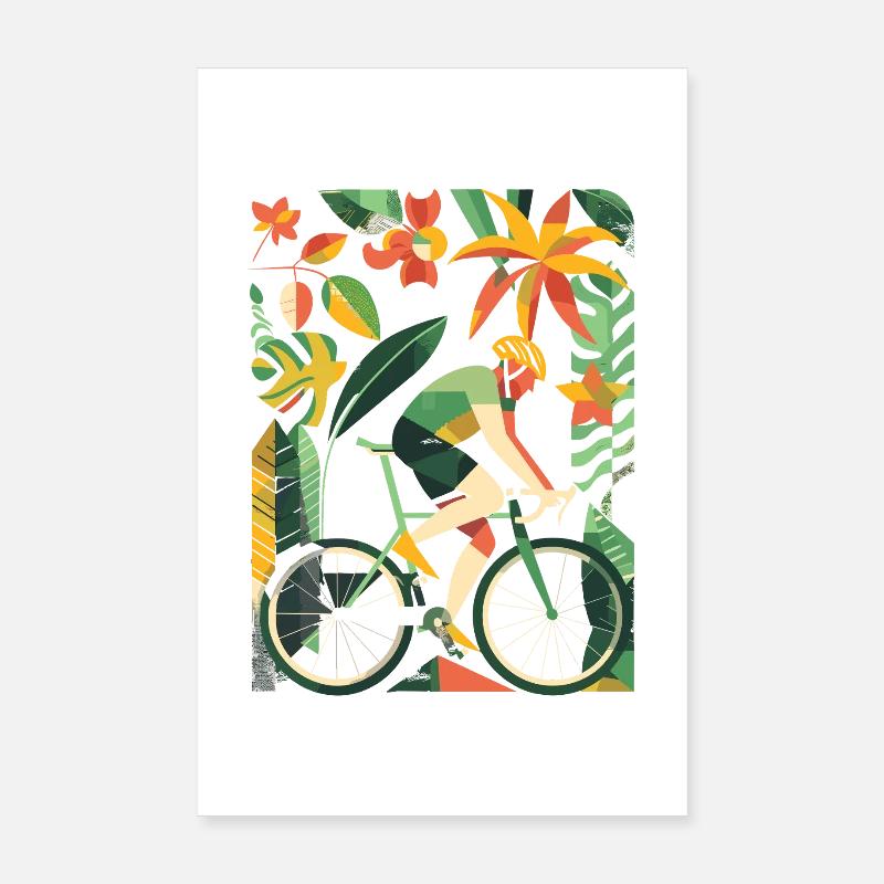 Cyclist Comic Look Poster 8" x 12" (20x30 cm)