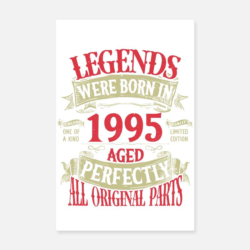 Millésime 1995 Naissance à Paris Célébration Poster 20 x 30 cm