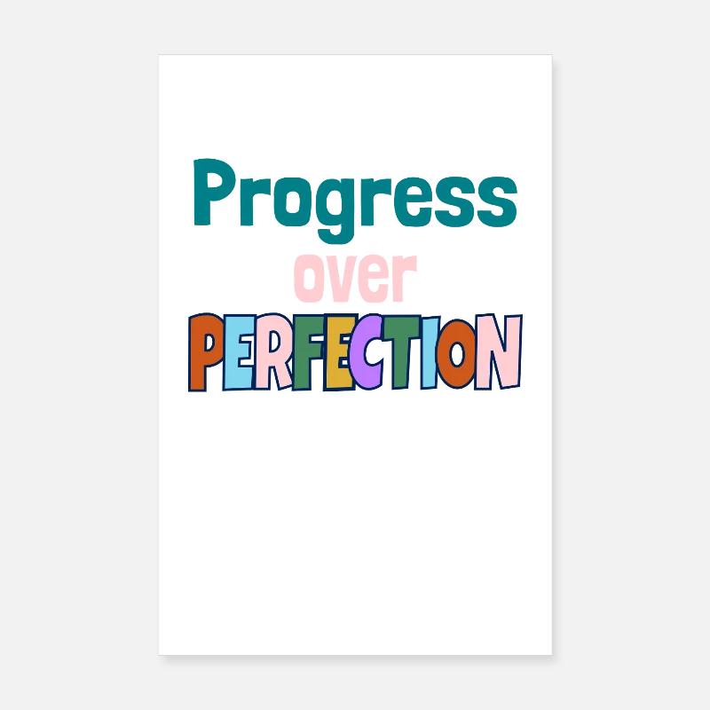 Progress Over Perfection Motivational Quote Poster 20x30 cm