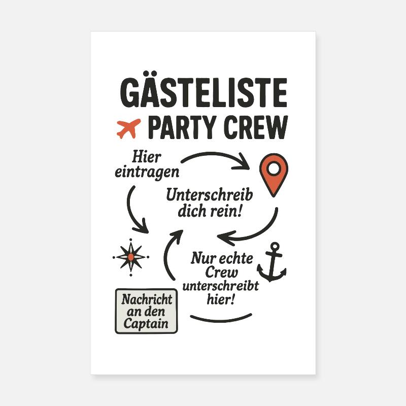 Liste des invités Équipe de fête Poster 20 x 30 cm